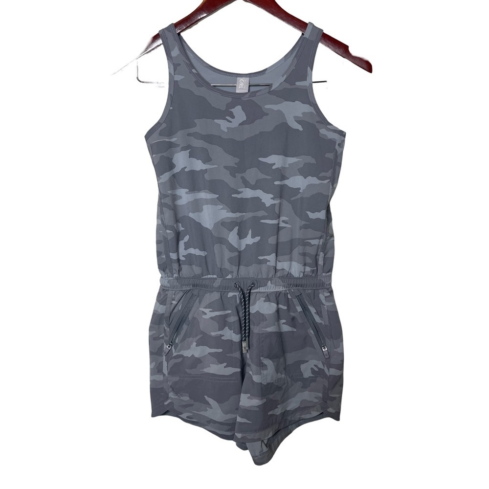 Athleta Girl On the go grey camp romper sz 12